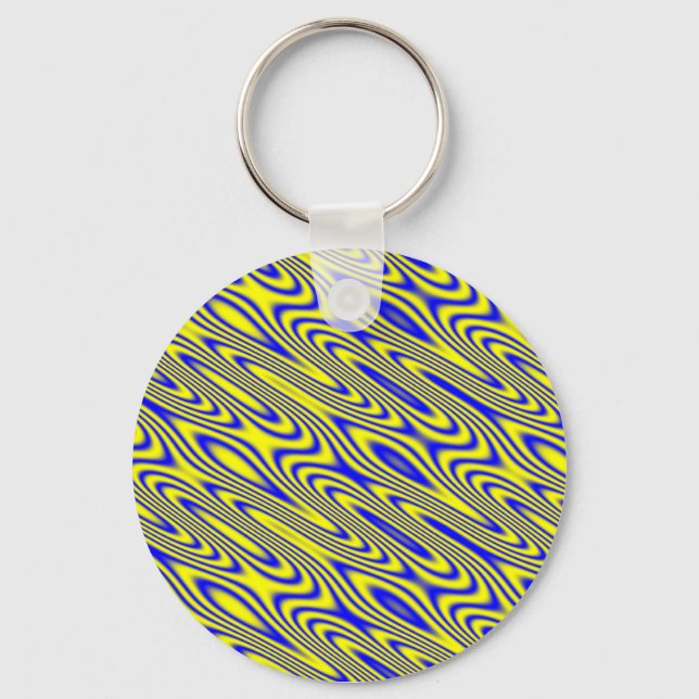 Lapis Lazuli Swirlies Abstract Pattern Keychain (Front)
