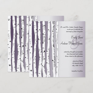 Lapis Purple Birch Tree Wedding Invitations