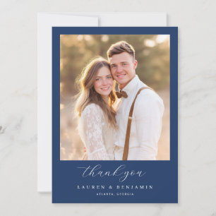 Lapis Rose Wedding Thank You Card