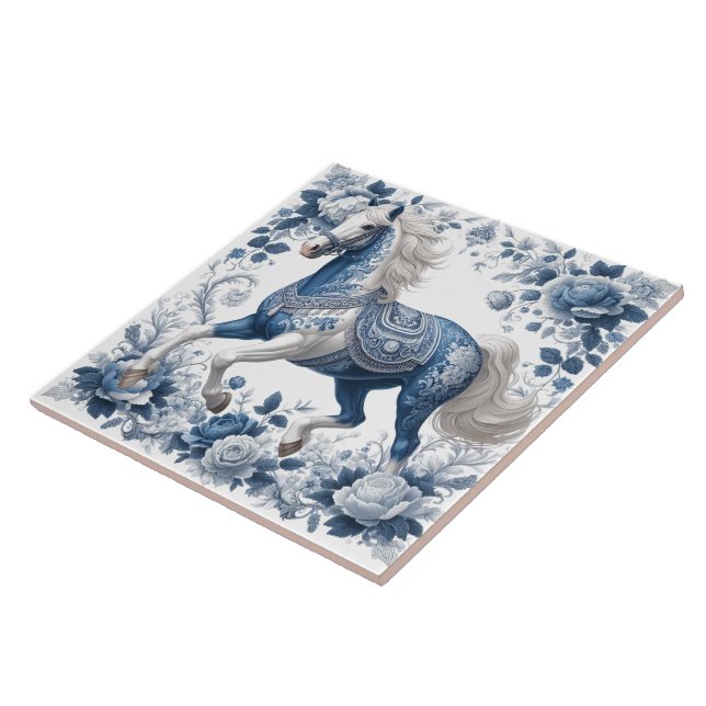 Lapis Steed: Floral Tapestry  Tile (Side)