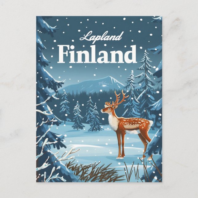 Lapland Finland Vintage Postcard (Front)