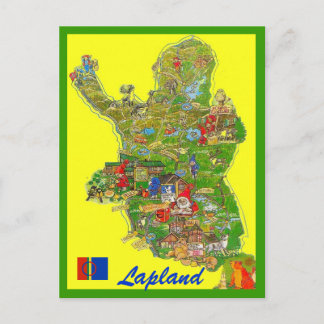 Lapland map postcard