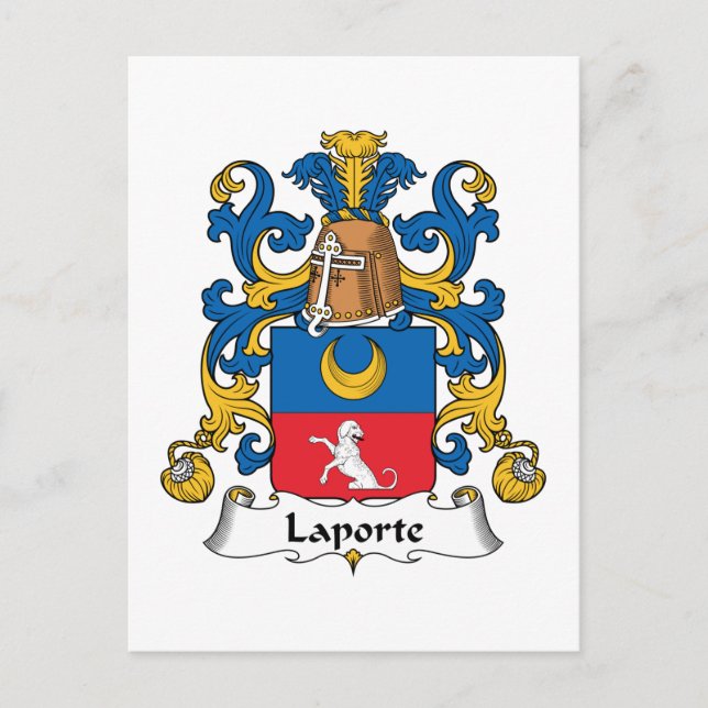 Laporte Family Crest Postcard (Front)