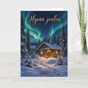 Lappi Revontulet Hyvää joulua Holiday Card