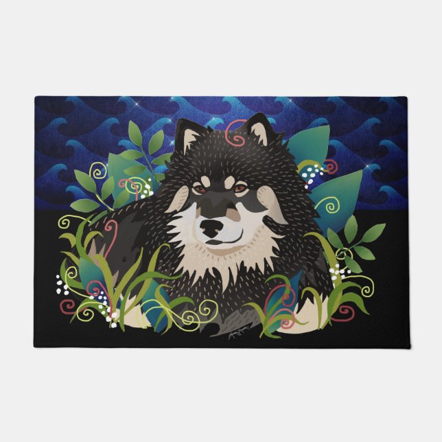 LAPPY BLISS  -blue waves Indoor/Outdoor door mat (Front)