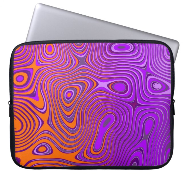 Laptop bag with psycho pattern orange/pink (Front)