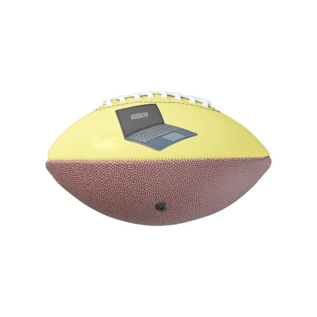 Laptop cartoon illustration  american football (Rotated 270)