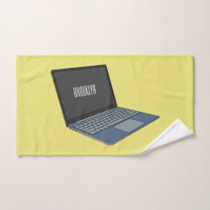 Laptop cartoon illustration bath towel set