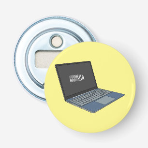 Laptop cartoon illustration bottle opener