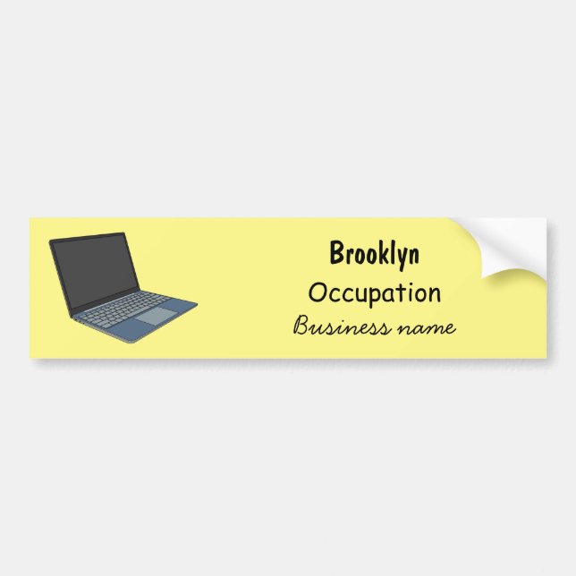 Laptop cartoon illustration bumper sticker (Front)