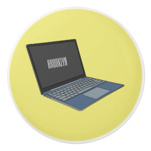 Laptop cartoon illustration ceramic knob