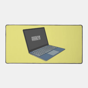 Laptop cartoon illustration desk mat