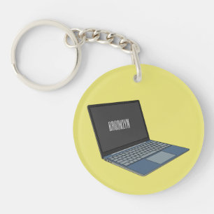 Laptop cartoon illustration  key ring