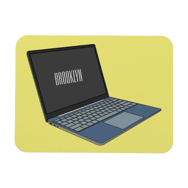Laptop cartoon illustration  magnet (Horizontal)