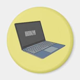 Laptop cartoon illustration  magnet