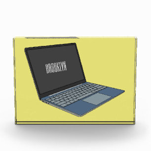 Laptop cartoon illustration photo block