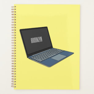 Laptop cartoon illustration planner