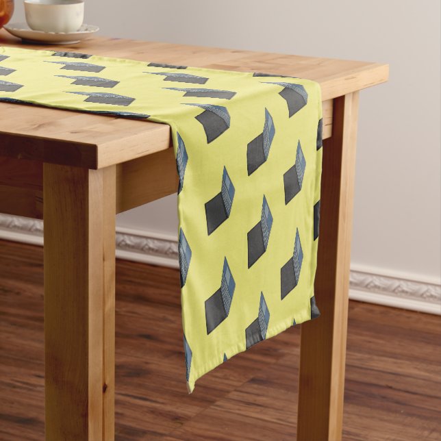 Laptop cartoon illustration  short table runner (In Situ)