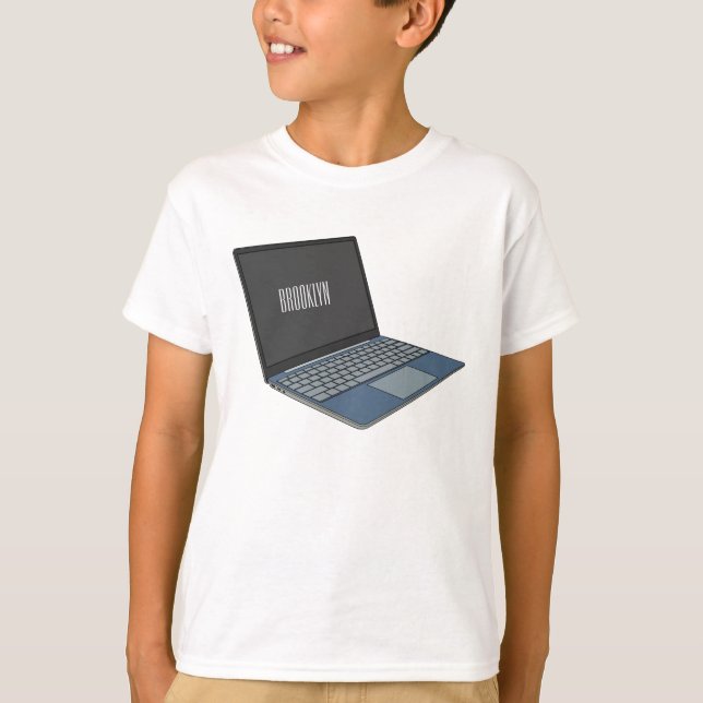 Laptop cartoon illustration  T-Shirt (Front)