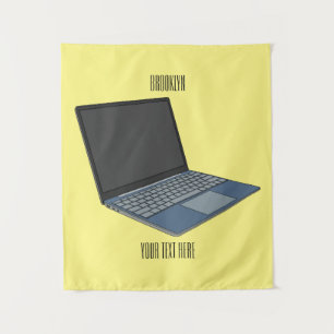 Laptop cartoon illustration  tapestry
