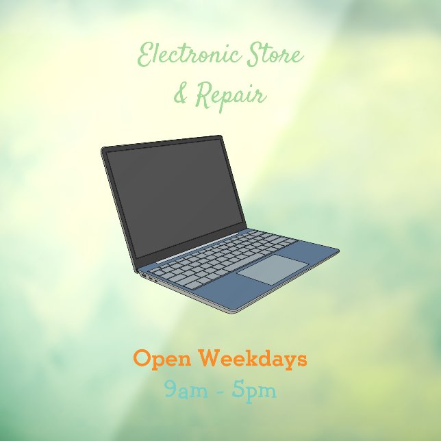 Laptop cartoon illustration window cling (Sheet 3)
