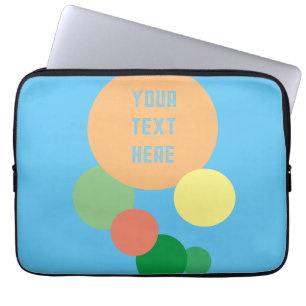 laptop case pastel rainbow confetti circles name