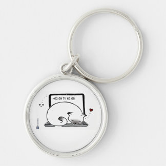 Laptop Cat Bed (Blue Point Siamese) Key Charm Key Ring