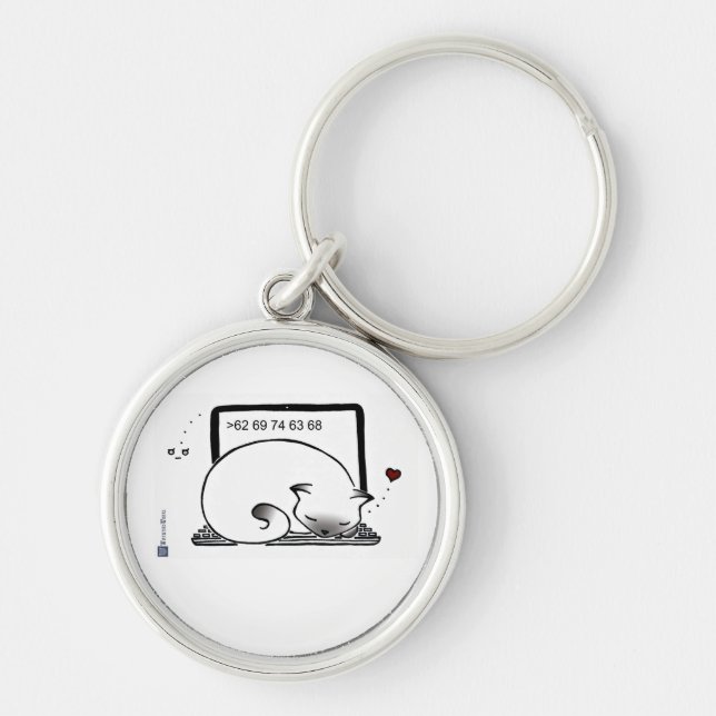 Laptop Cat Bed (Blue Point Siamese) Key Charm Ring (Front)