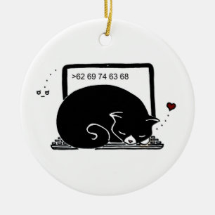 Laptop Cat Bed (Tuxedo - Black&White) Ornament