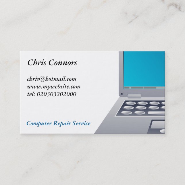 Laptop Computer Business Card (Front)