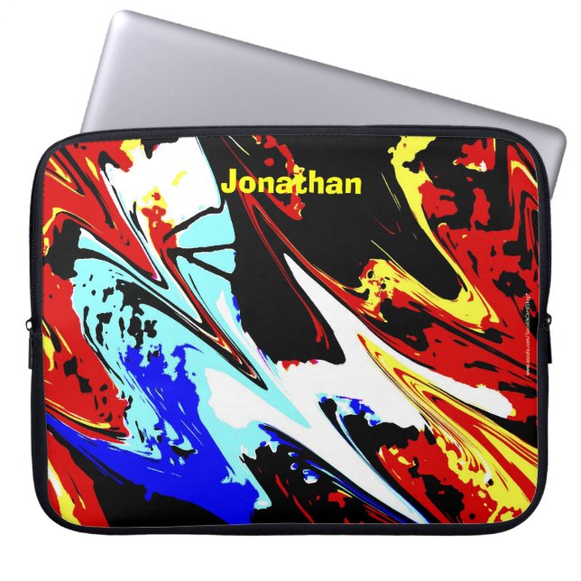Laptop Computer Case Colourful Abstract Yellow (Front)