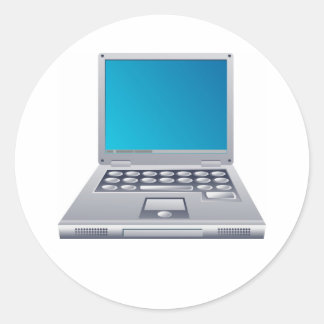 Laptop Computer Classic Round Sticker