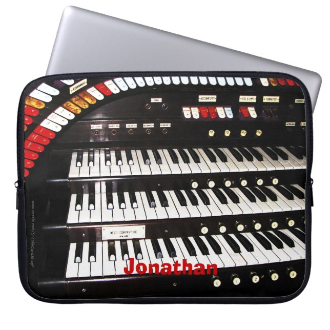 Laptop Computer Sleeve Antique Organ Keyboard (Front)