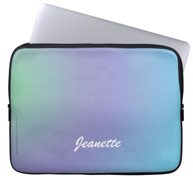 Laptop Computer Sleeve Pastel Blue Purple (Front)