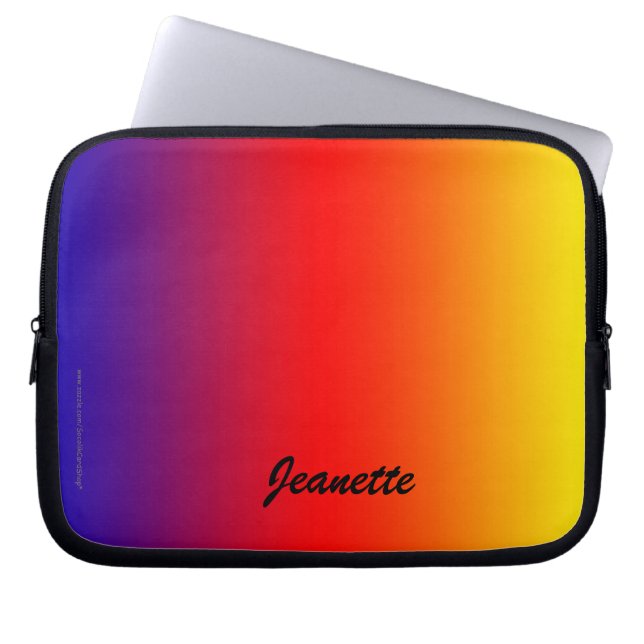 Laptop Computer Sleeve Rainbow Vivid Colours (Front)