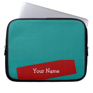 Laptop Computer Sleeve, Turquoise and Brick Sleeve