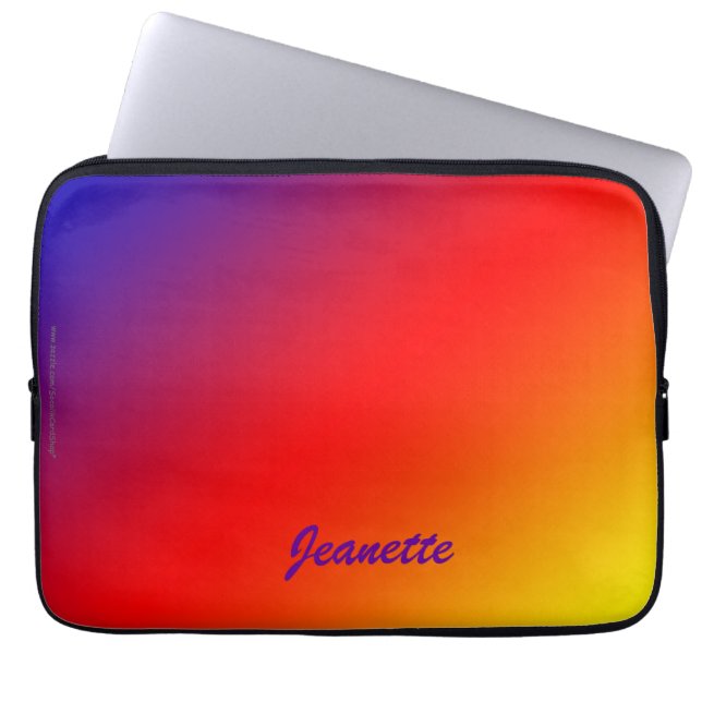 Laptop Computer Sleeve Vivid Rainbow (Front)