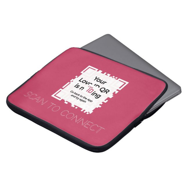 Laptop cover - RED - QR - GLAM Collection (Front Top)
