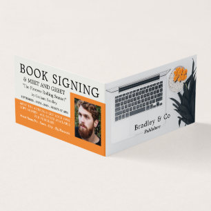 Laptop Display, Publisher, Writer Book Signing Business Card