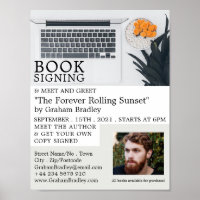 Laptop Display, Writers Book Signing Advertising