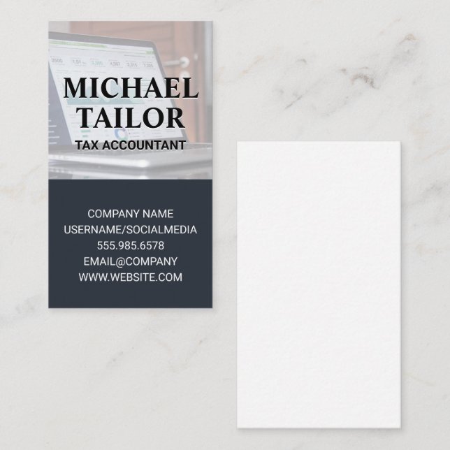Laptop | Financial Industry Business Card (Front/Back)