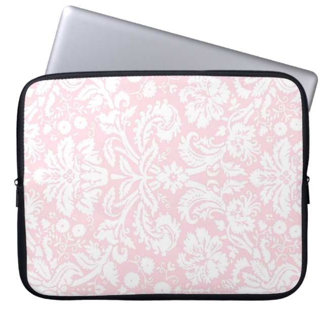 Laptop Pink Damask Pattern Laptop Sleeve (Front)