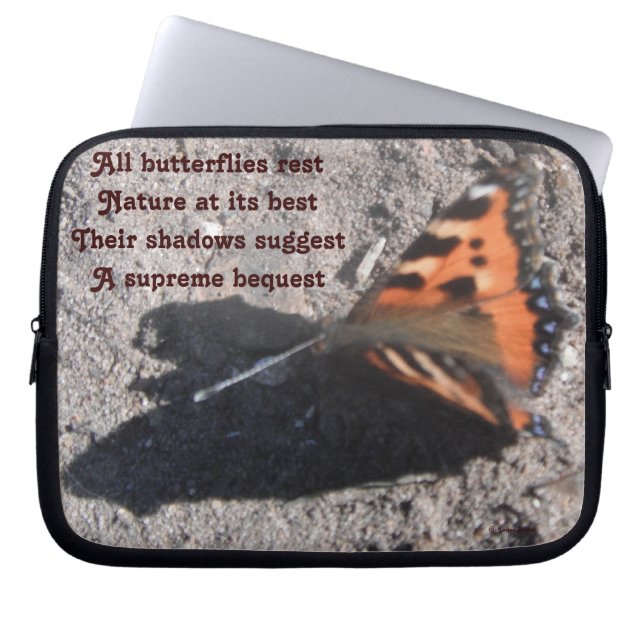 Laptop Sleeve All Butterflies Rest By Ladee Basset (Front)