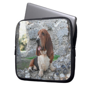 Laptop Sleeve Basset Hound Castle Visit