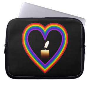Laptop Sleeve Candle In A Ranbow Heart