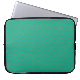 Laptop Sleeve, Emerald Green Geometric Pattern Sleeve