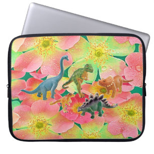 Laptop Sleeve Floral Dinosaur