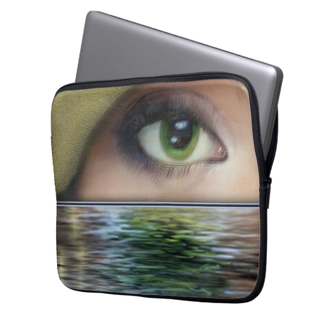 Laptop sleeve for the beautician. (Front Left)