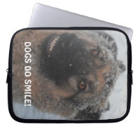Laptop Sleeve German Shepherd In The Snow Smiling