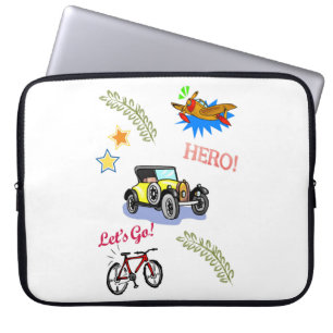 Laptop Sleeve Hero Bicycle Car Aeroplane